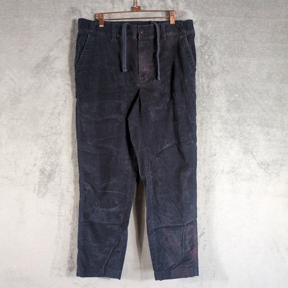 LL Bean BeanFlex Standard Fit Corduroy Pants Mens 34x32 Navy Blue